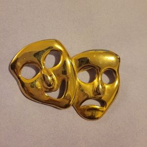 Vintage two face brooch